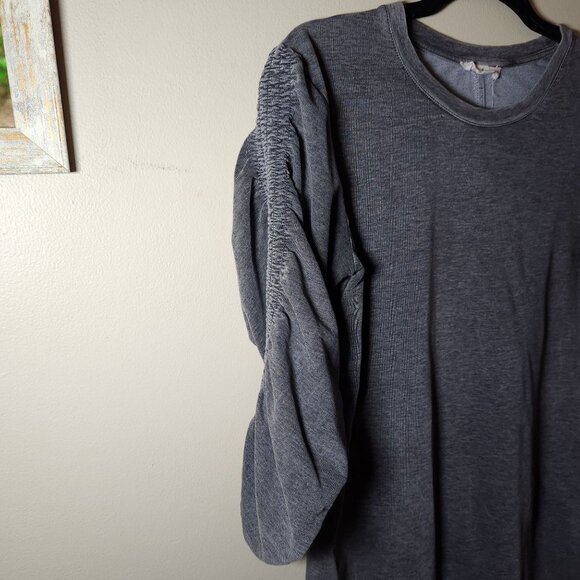 JANE AND DELANCEY Anthropologie Knit Sweatshirt Dress XS Rouching on Sleeves - Picture 2 of 12